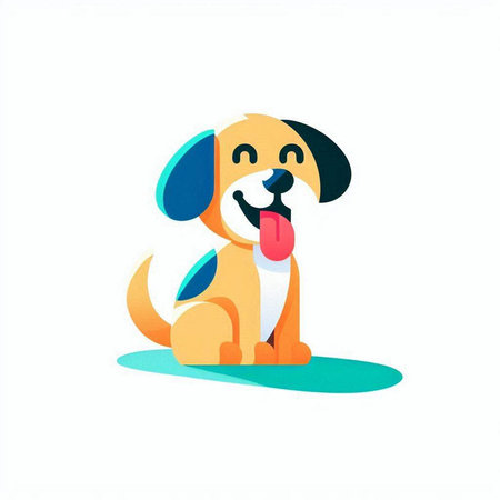 Cute cartoon dog on a white background. Vector illustration of a pet.のイラスト素材