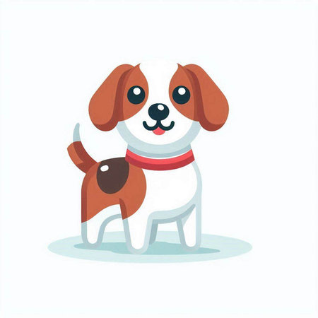 Cute cartoon dog. Vector illustration isolated on a white background.のイラスト素材