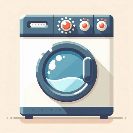 Washing machine icon. Flat design. Vector illustration eps 10のイラスト素材