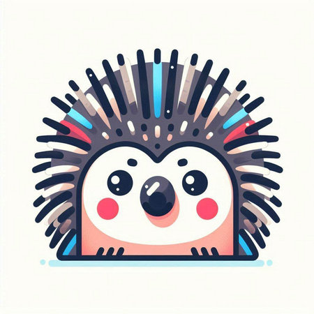 Cute hedgehog. Vector illustration in cartoon style on white background.のイラスト素材