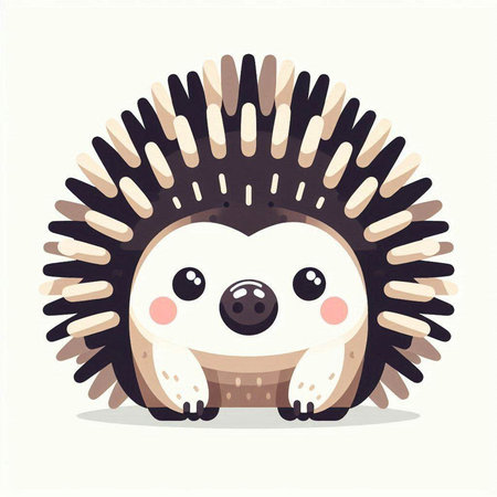 Cute hedgehog vector illustration. Cute cartoon hedgehog character.のイラスト素材