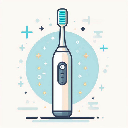 Electric toothbrush in flat style. Vector illustration for your design.のイラスト素材