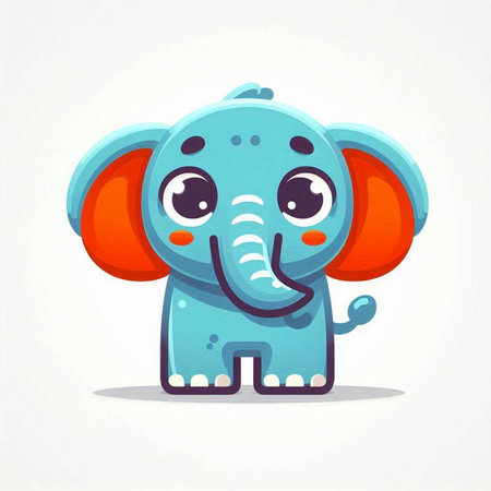 Cute cartoon baby elephant. Vector illustration for children's design.のイラスト素材