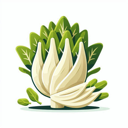 Vegetables vector illustration of radicchio or chicory.のイラスト素材