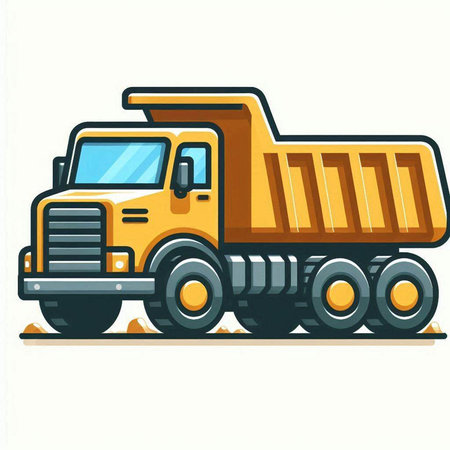 Dump truck icon isolated on white background. Vector illustration of dump truck.のイラスト素材