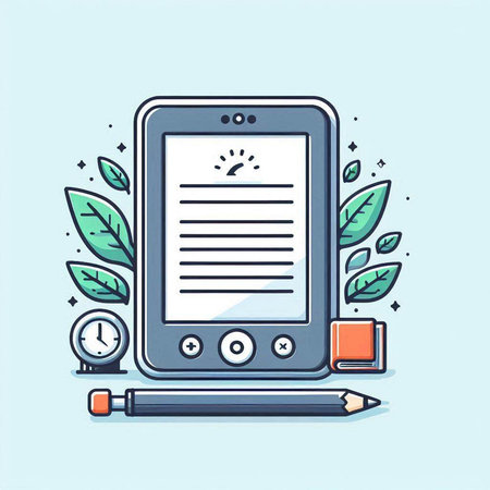 Modern flat line design vector illustration concept of smart phone and office supplies.のイラスト素材