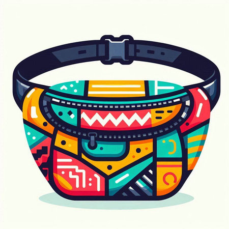 Fashionable handbag in doodle style. Vector illustration.のイラスト素材