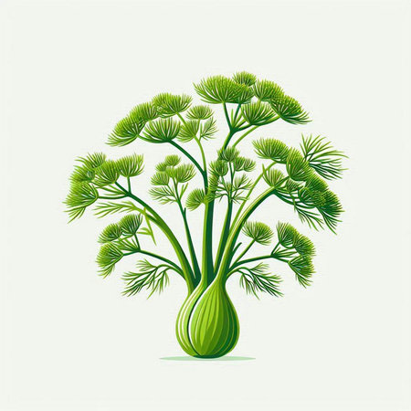 Fennel plant. Vector illustration of fennel tree.のイラスト素材