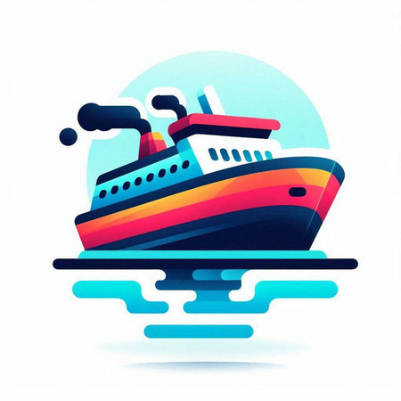 Cruise ship vector illustration. Ship icon. Vector ship icon.のイラスト素材