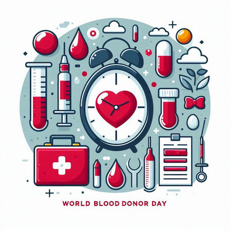 World Blood Donor Day. Donor day concept. Vector illustration.のイラスト素材