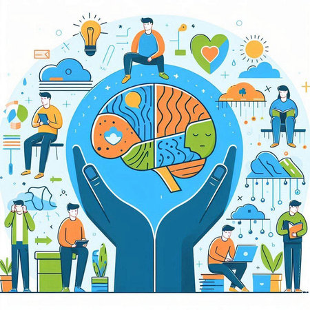 Brainstorming concept. Brainstorming, brainstorming, brainstorming, teamwork. Vector illustrationのイラスト素材