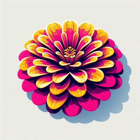 dahlia flower on a gray background, vector illustration, eps 10のイラスト素材
