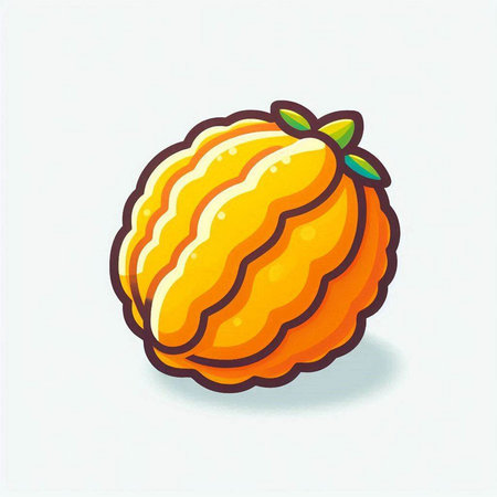 Illustration of a ripe orange on a white background. Vector illustrationのイラスト素材