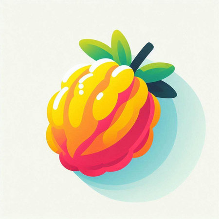 Raspberry fruit icon on a white background. Vector illustration in watercolor style.のイラスト素材