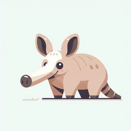 Cute little baby rhinoceros. Vector illustration in cartoon style.のイラスト素材