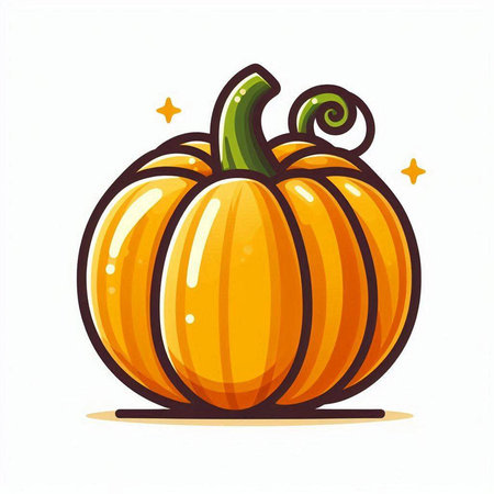 Pumpkin on a white background. Vector illustration in cartoon style.のイラスト素材