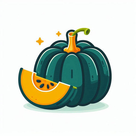 Pumpkin isolated on white background. Hand drawn vector illustration.のイラスト素材