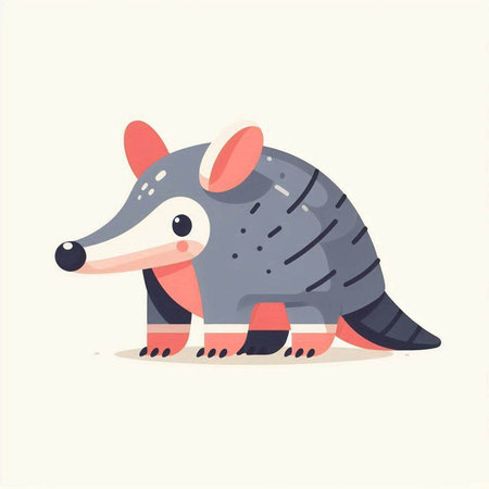 Cute little anteater. Vector illustration in flat cartoon style.のイラスト素材