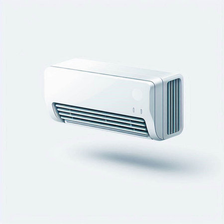 Air conditioner isolated on a white background. 3d illustration.のイラスト素材