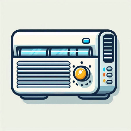 Retro radio vector icon. Vintage radio icon. Vector illustration.のイラスト素材