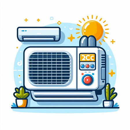 Air conditioner flat vector illustration. Air conditioner vector illustration.のイラスト素材