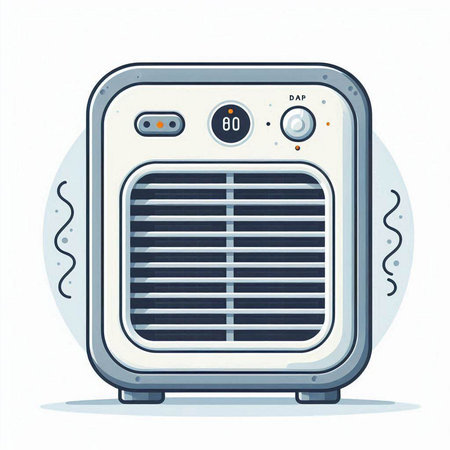 Vector illustration of an old radio on a white background. Flat style.のイラスト素材