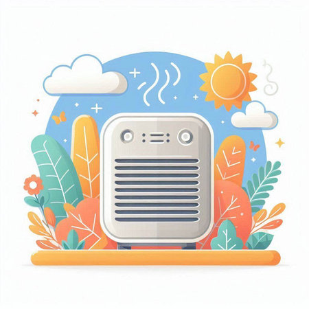 Air conditioner in the flat style. Vector illustration for your designのイラスト素材