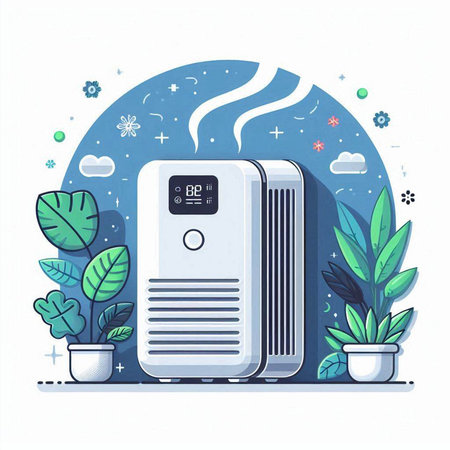 Air purifier. Vector illustration in flat style on white background.のイラスト素材