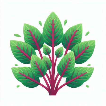 Illustration of green leaves on a white background. Vector illustration.のイラスト素材