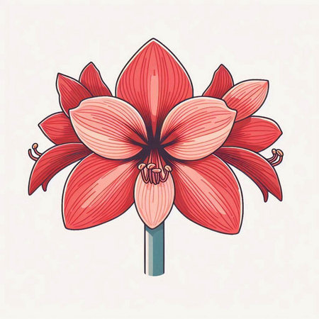 Red flower isolated on white background. Hand drawn vector illustration in sketch style.のイラスト素材