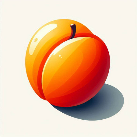 Illustration of a peach on a white background. Vector illustration.のイラスト素材