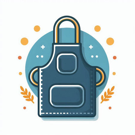 Kitchen apron icon in flat style. Kitchen apron vector illustration.のイラスト素材