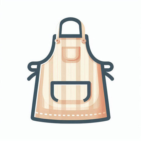 Kitchen apron isolated on white background. Vector illustration in cartoon style.のイラスト素材
