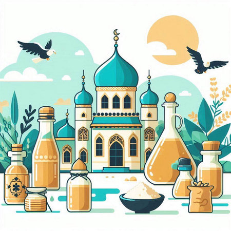 Vector illustration of orthodox church. Vector illustration of orthodox church in flat style.のイラスト素材