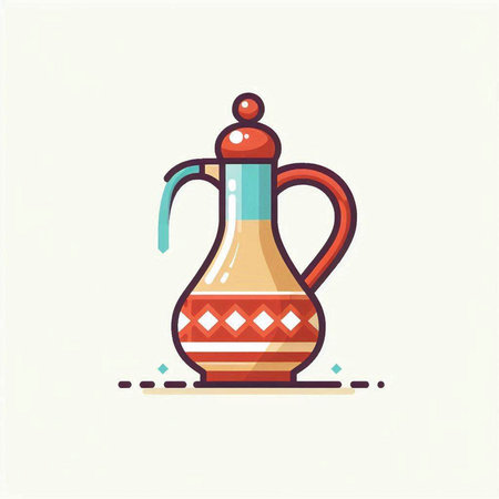 Coffee pot icon. Vector illustration in flat design style.のイラスト素材