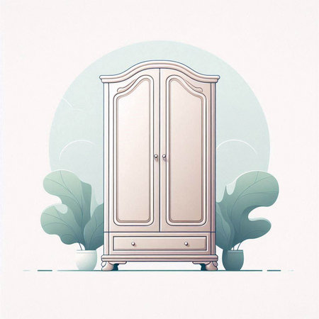 Cupboard in the room. Vector illustration. Eps 10.のイラスト素材