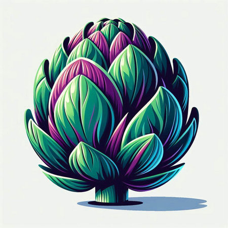Artichoke. Vector illustration of a fresh organic artichoke.のイラスト素材