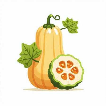Pumpkin isolated on white background. Cartoon style vector illustration.のイラスト素材