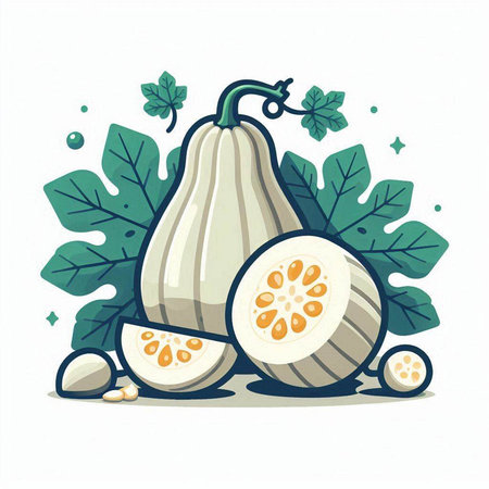 Pumpkin vector illustration. Cucumis pepoのイラスト素材