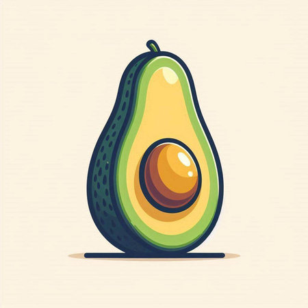 Avocado fruit vector illustration. Avocado icon. Vector illustration.のイラスト素材