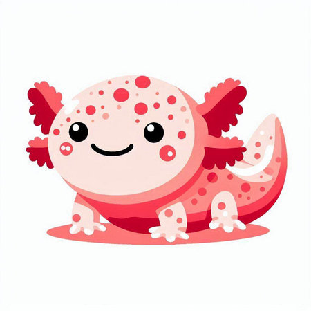 Cute cartoon pink monster isolated on white background. Vector illustration.のイラスト素材