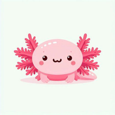 Cute pink fish with coral. Vector illustration on white background.のイラスト素材
