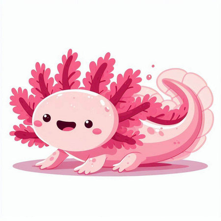 Cute pink dragon isolated on a white background. Vector illustration.のイラスト素材