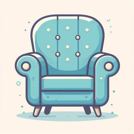 Illustration of an armchair in cartoon style. Vector illustration.のイラスト素材