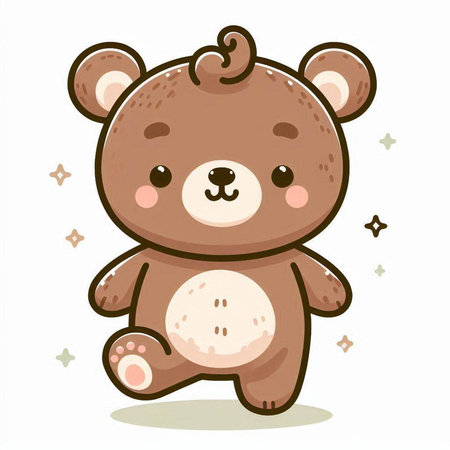 Cute teddy bear. Vector illustration isolated on white background.のイラスト素材