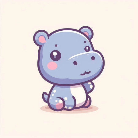 Cute hippo. Vector illustration of a cute hippo.のイラスト素材