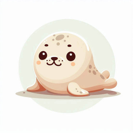 Cute seal on white background. Vector illustration for your design.のイラスト素材
