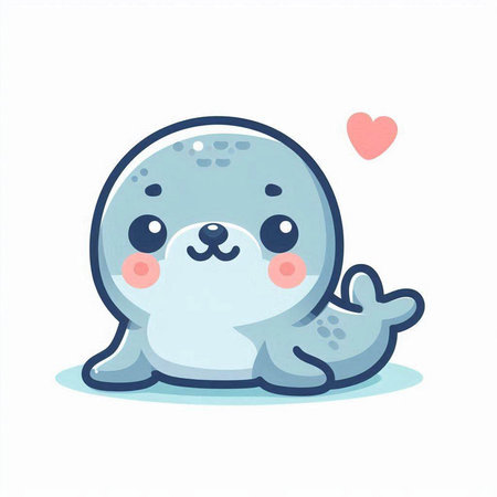 Cute baby seal. Vector illustration of a cute baby seal.のイラスト素材