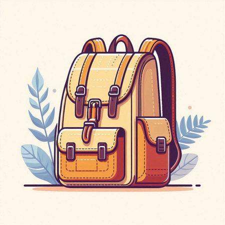 Vector illustration of a school backpack on a white background. Back to school.のイラスト素材