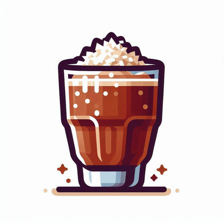 Coffee in a glass on a white background. Vector illustration.のイラスト素材